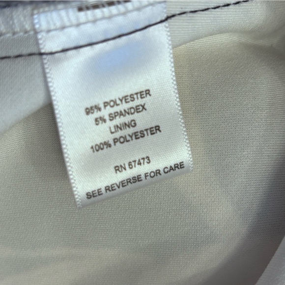 Taylor Fit & Flare Pocket Pleated Knit Day Dress Size 24W Navy Ivory Excellent - Picture 9 of 9